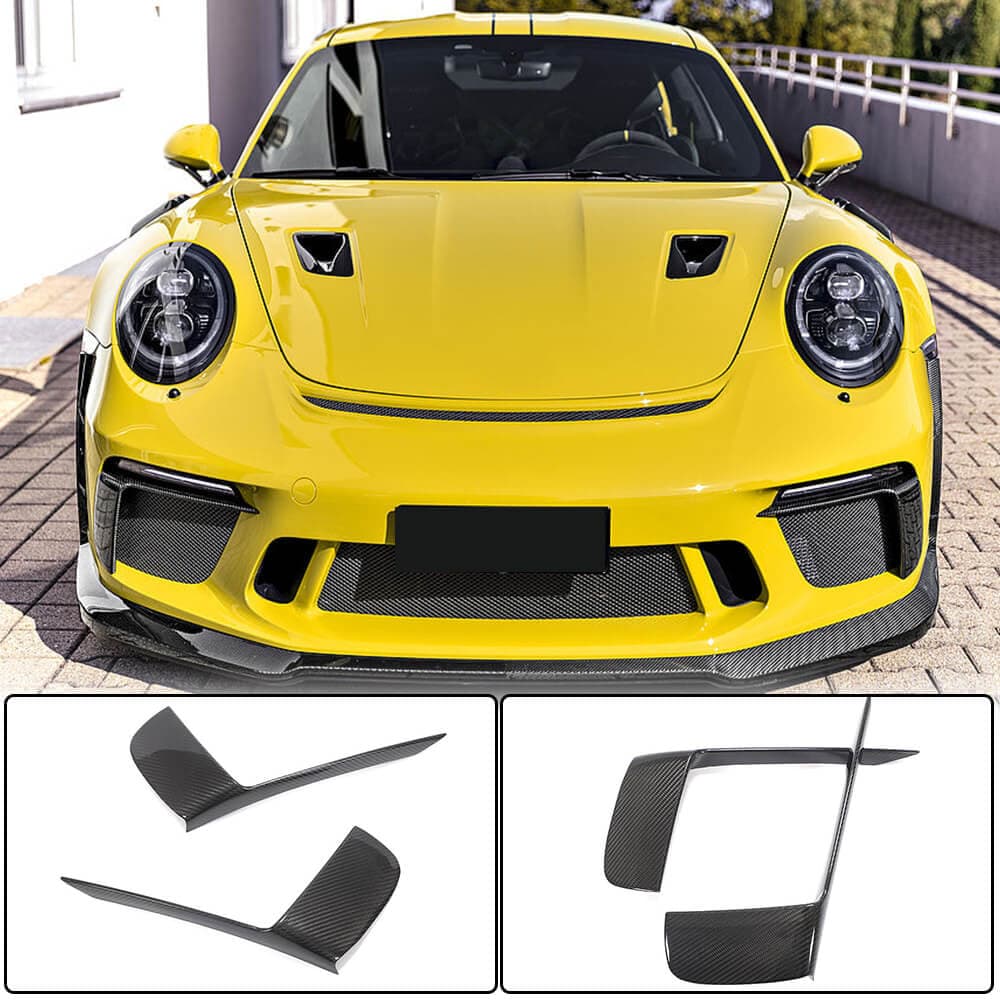Накладки на передній бампер V2 (для GT3 (RS) 2017-2019, Карбон)