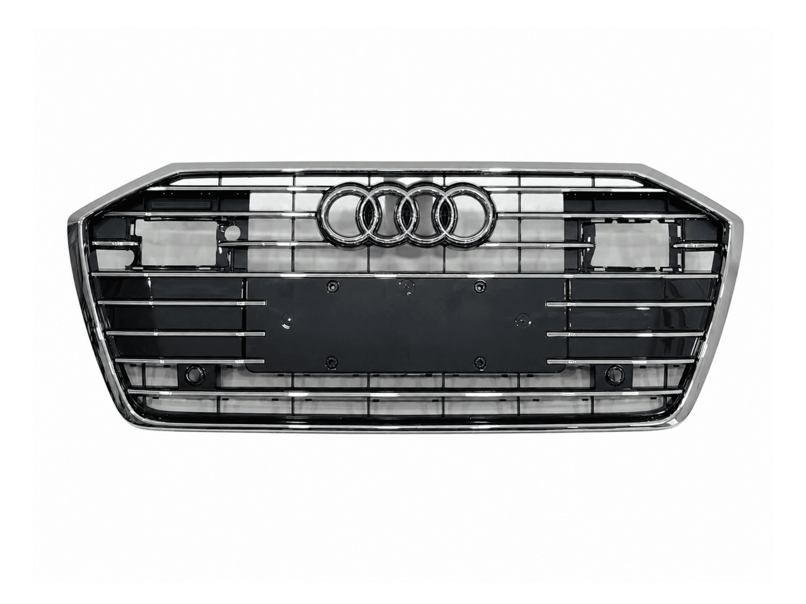 Решітка радіатора ПІД РАДАРИ Audi A6 C8 2018+ темно-сіра з хромом