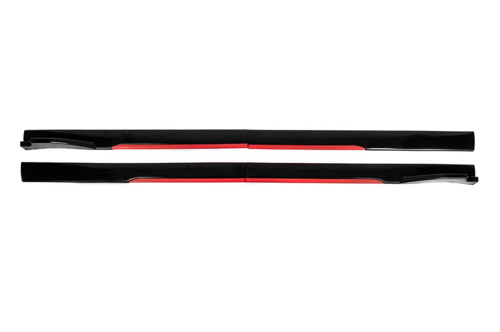 Універсальні накладки на бокові пороги Niken Red (ABS) (4шт) 3