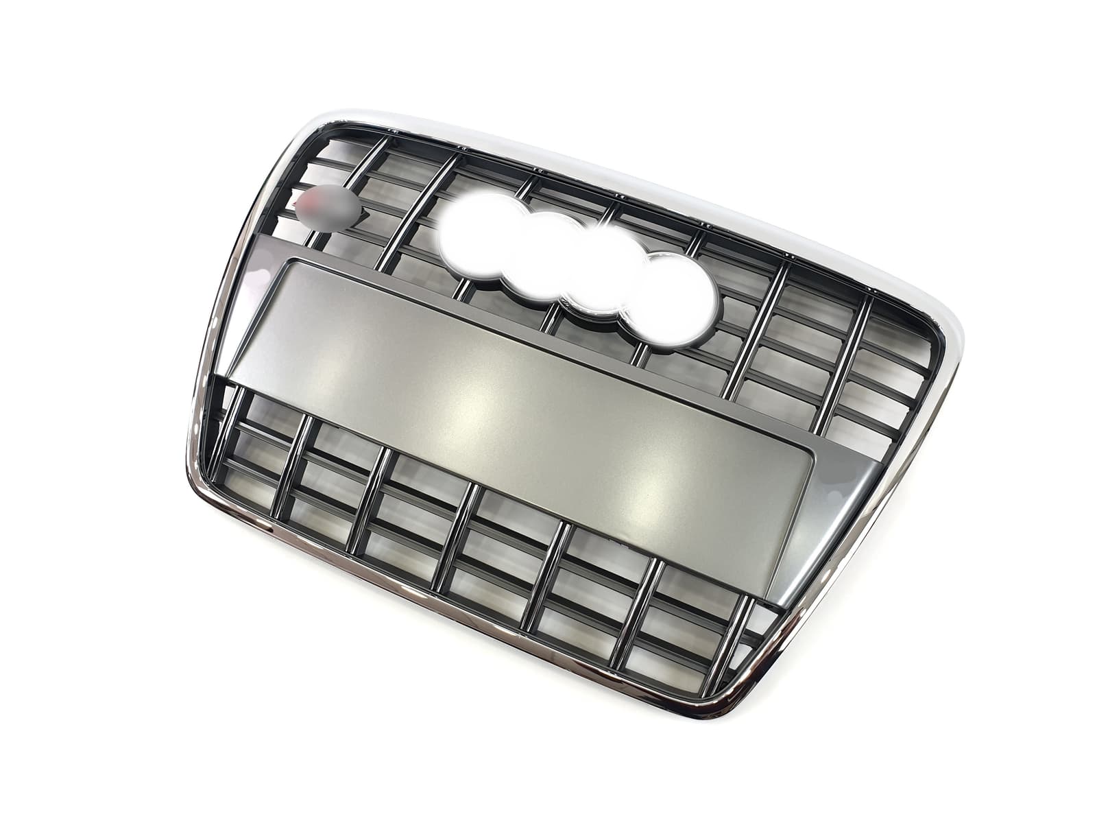 Решітка радіатора Silver Chrome (в стилі S6) без PDC на Audi A6 C6 2004-2011 року 2