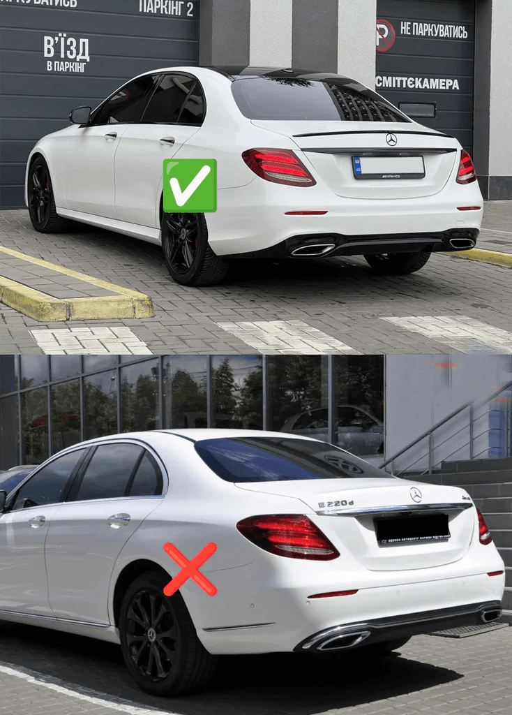Задній дифузор з насадками E63-Design Black (для AMG/AMG-Line 2016-2020) 2