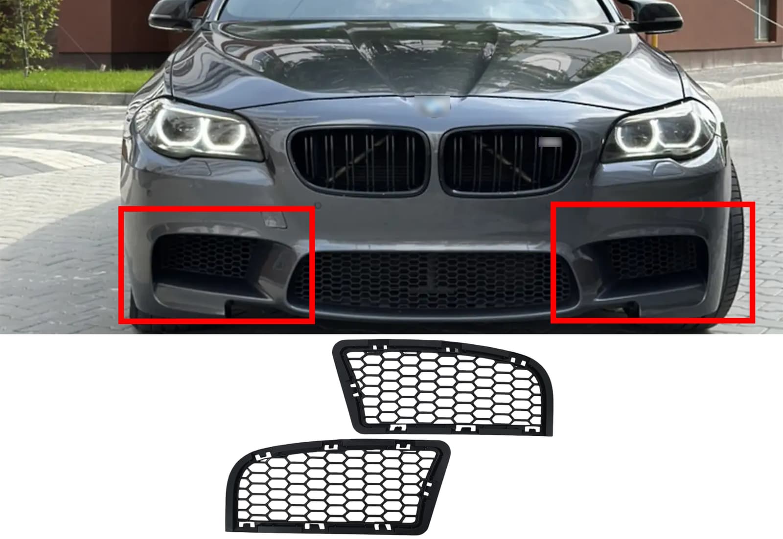 Решітки в бампер (під М5 бампер) на BMW 5 Series F10 / F11 2010-2017 року