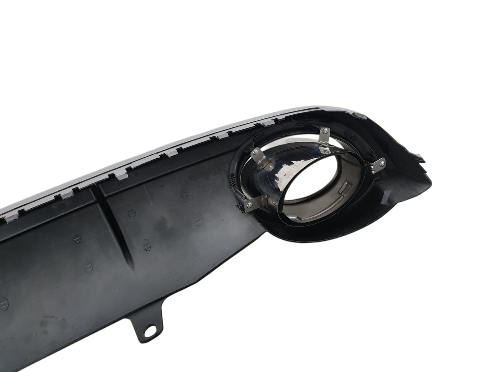 Дифузор (заднього бампера) Black Silver / Chrome Pipe (в стилі RS7) на Audi A7 4G 2010-2014 року 5