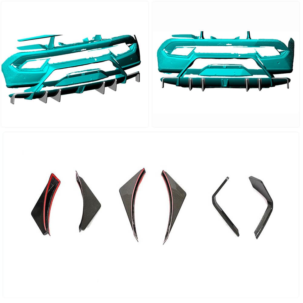 Дифузор заднього бампера V2 (Карбон) 2