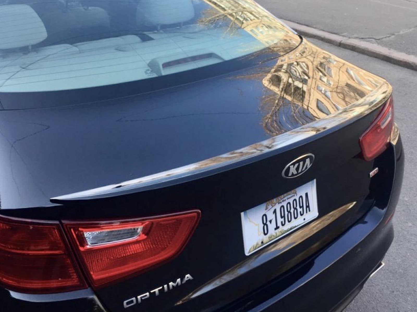 Спойлер ліп на багажник Kia Optima 2014-2015 ABS пластик під фарбування
