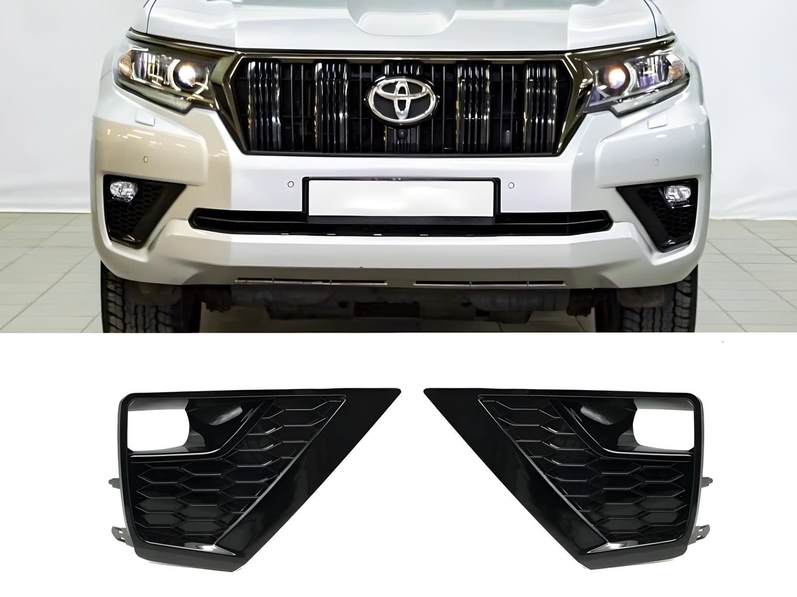 Накладки кришки на туманки Toyota Land Cruiser Prado 150 2018 2шт.