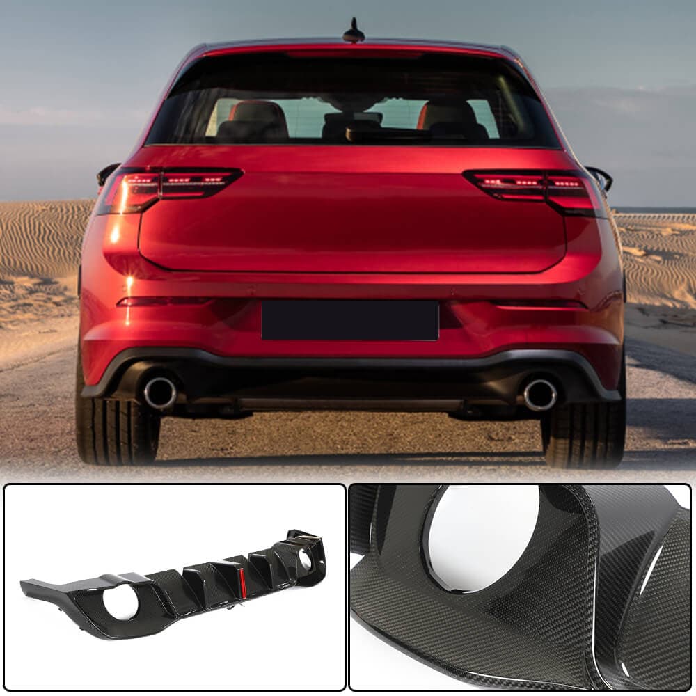 Дифузор заднього бампера (для GTI HB, Сухий карбон)