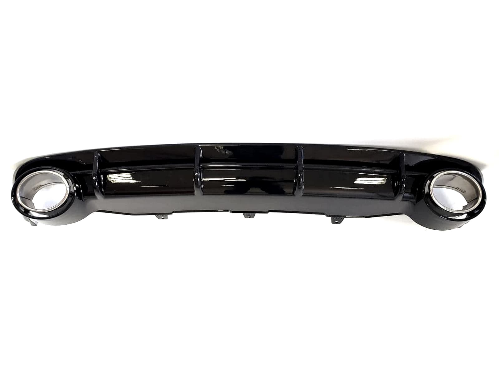 Дифузор (заднього бампера) Full Black / Chrome Pipe (в стилі RS6) на Audi A6 C7 2011-2014 року