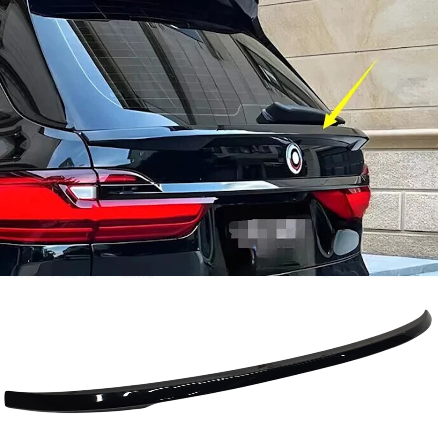 Спойлер Чорний глянець (middle) на BMW X7 G07 2018-2022 року