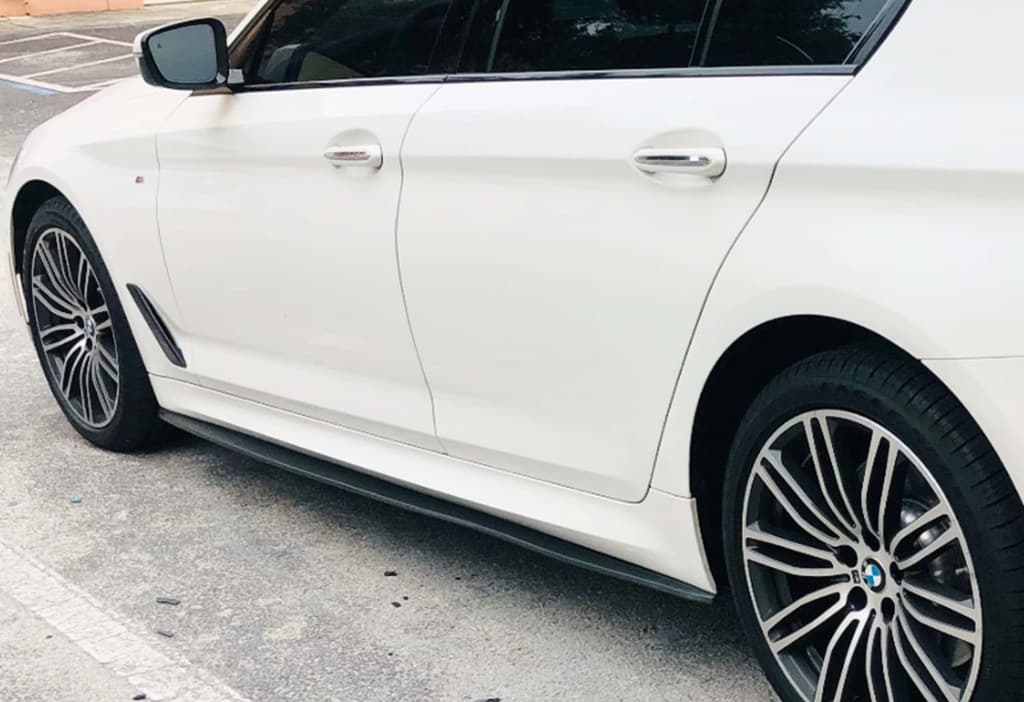 Накладки на пороги V-1 (під M-Sport/M5 пороги, чорний глянець)