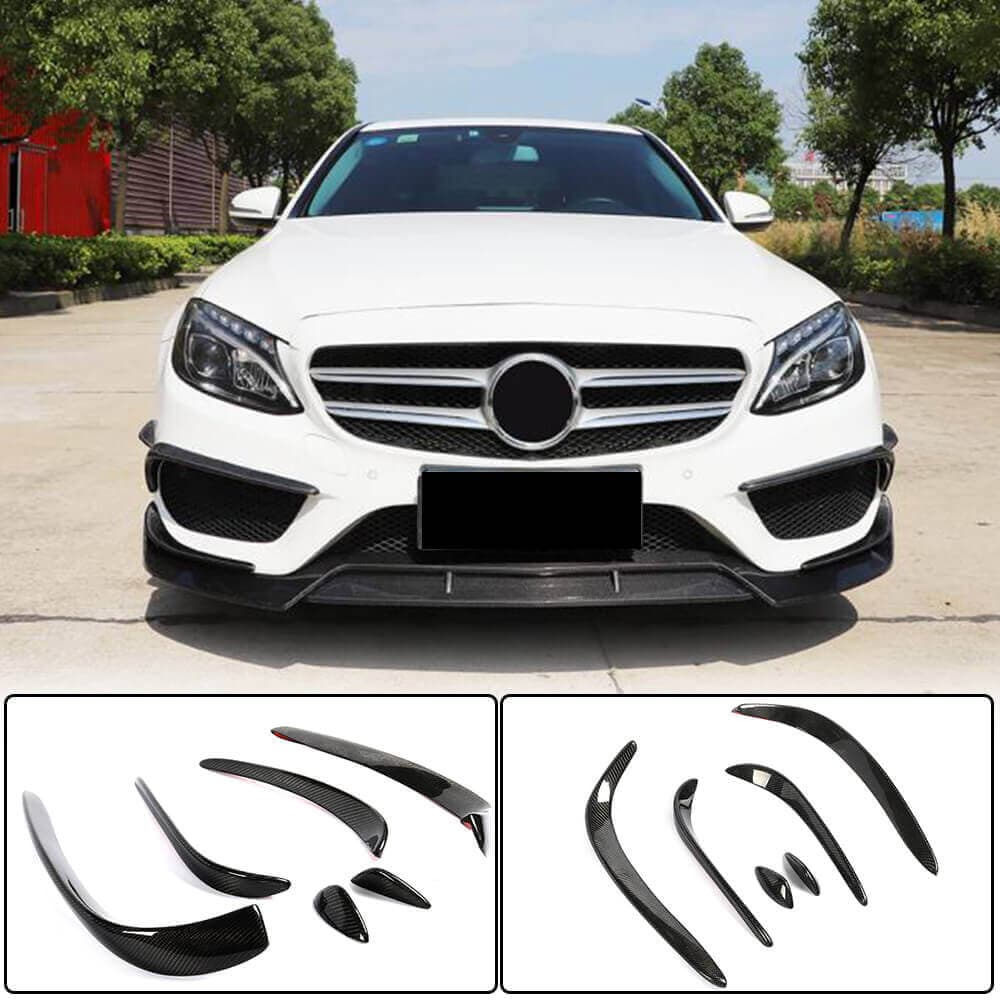 Накладки на передній бампер (для C43 AMG 2015-2019, Карбон)