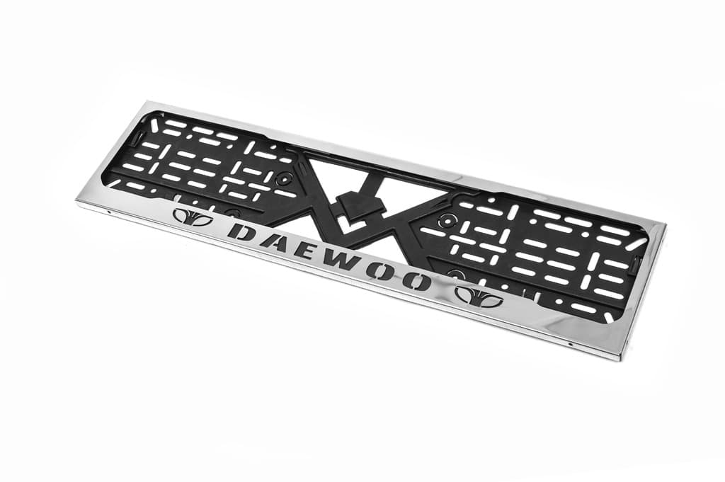 Рамка під номер хром Daewoo (1 шт, нержавіюча сталь) 2
