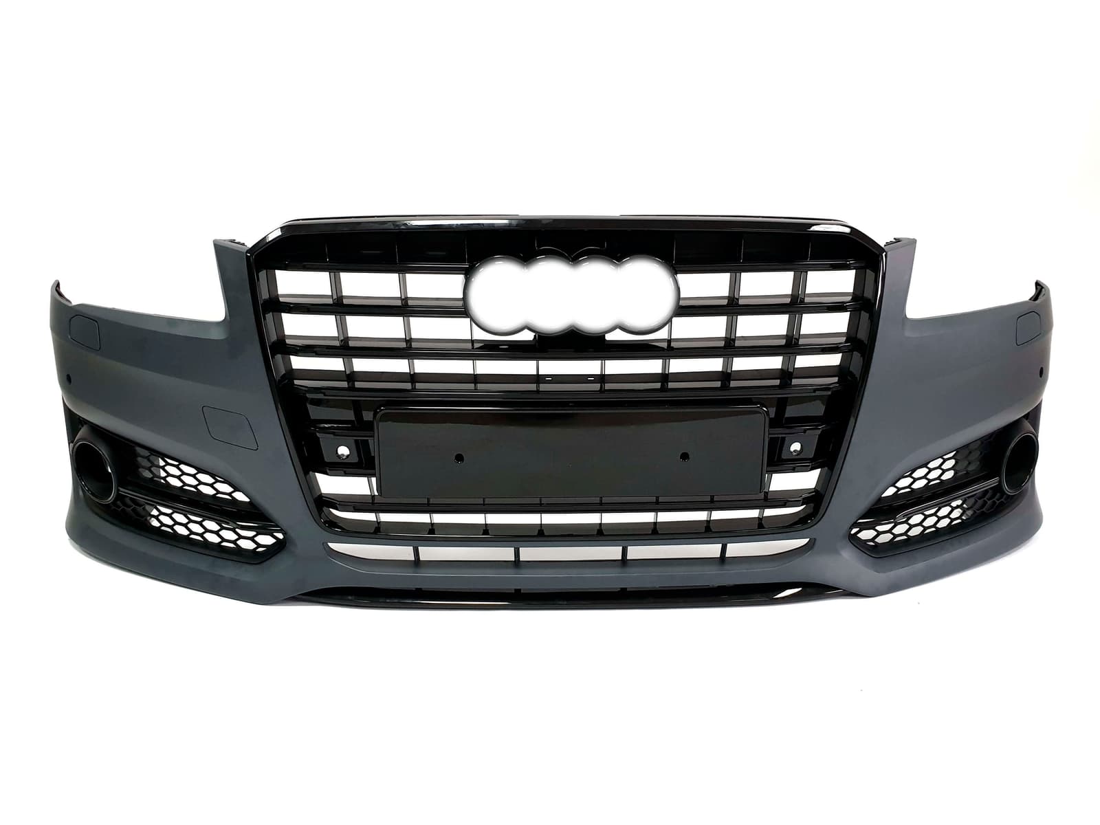 Передній бампер (в стилі S8) Black на Audi A8 D4 2014-2017 року