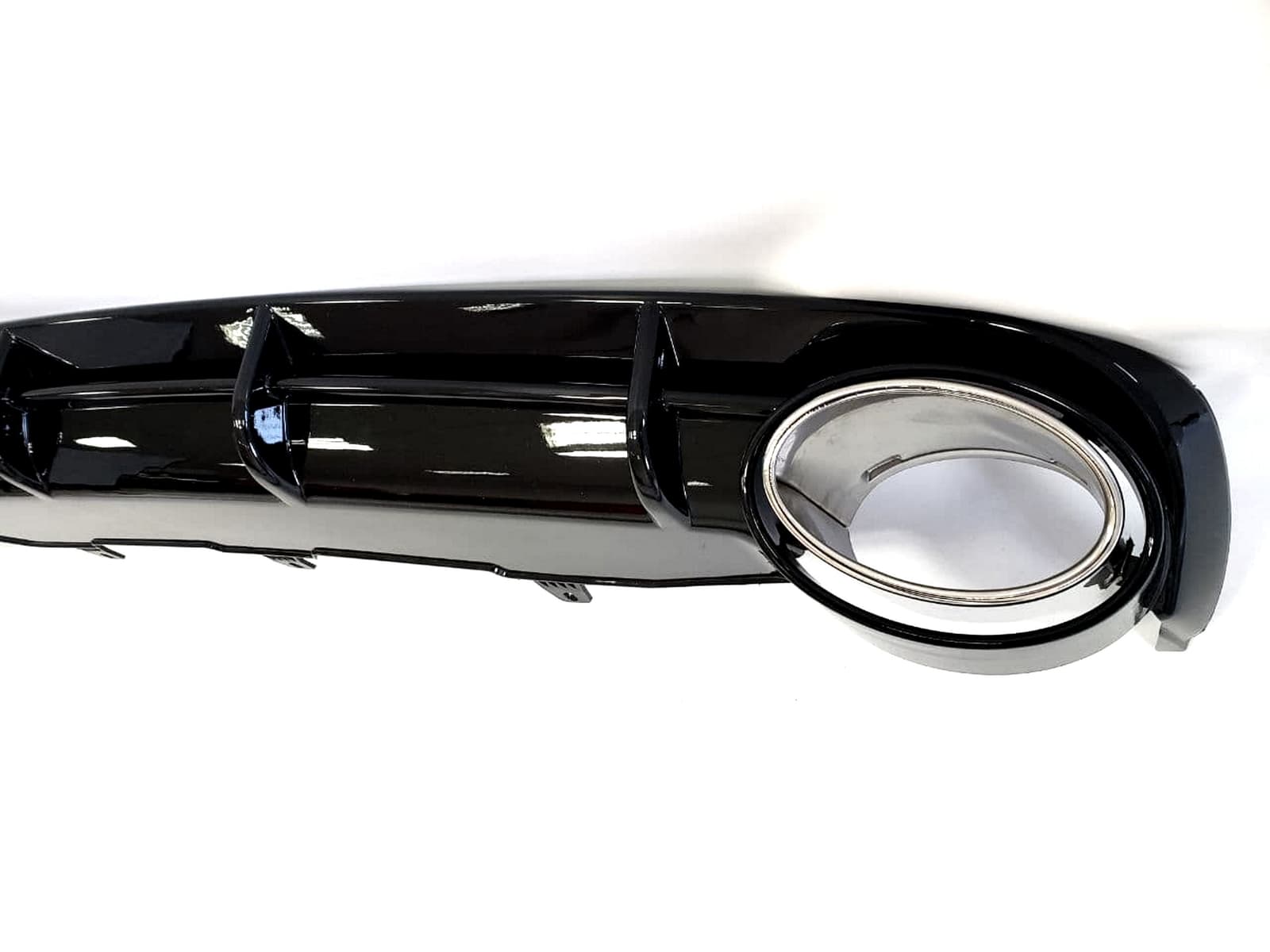 Дифузор (заднього бампера) Full Black / Chrome Pipe (в стилі RS6) на Audi A6 C7 2011-2014 року 5