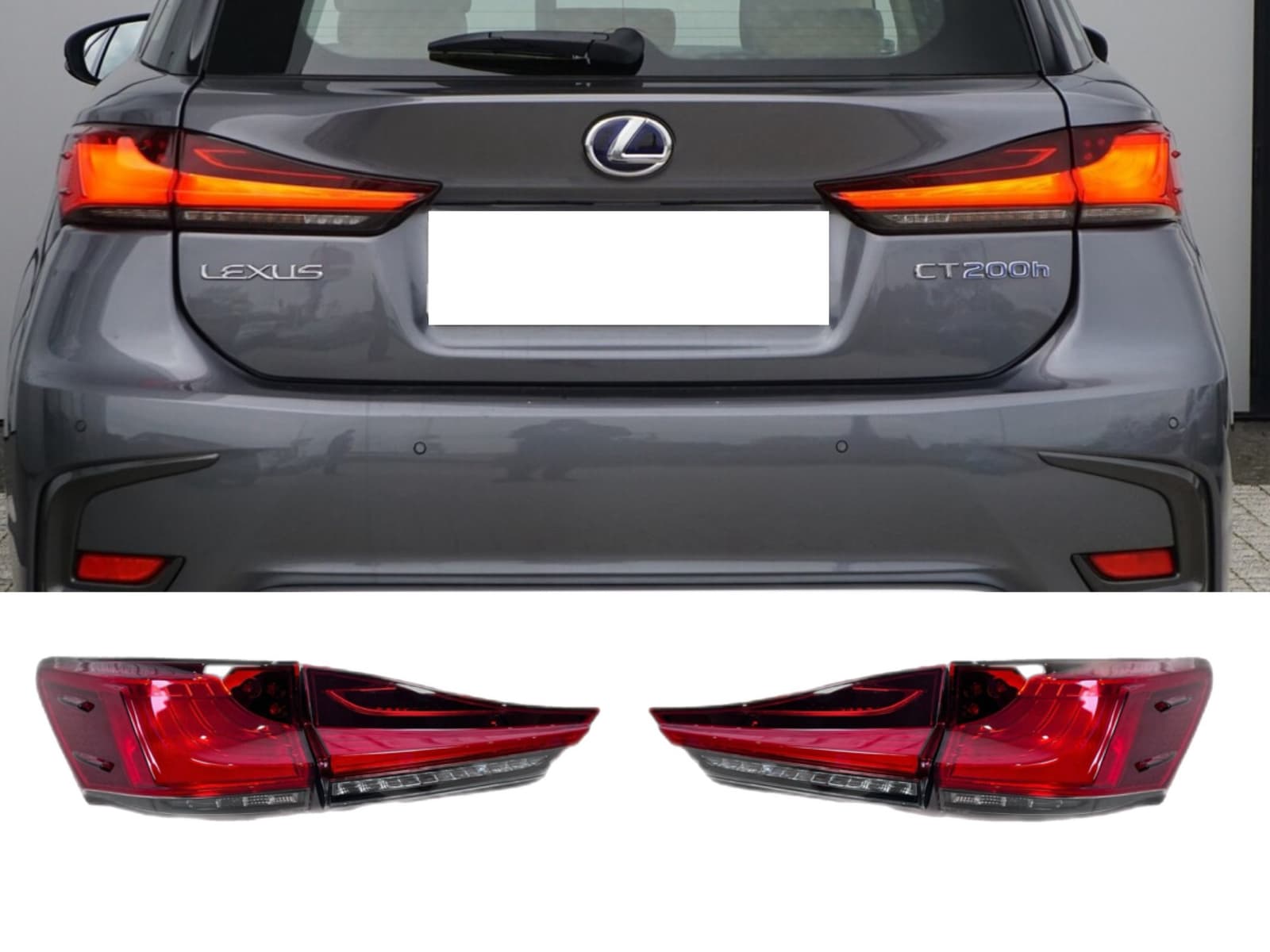 Задні ліхтарі рестайлінг 2018+ для Lexus CT 2010-2021, комплект 4шт (для 2010-2017 підходять тільки з накладкою багажника рестайлінг)