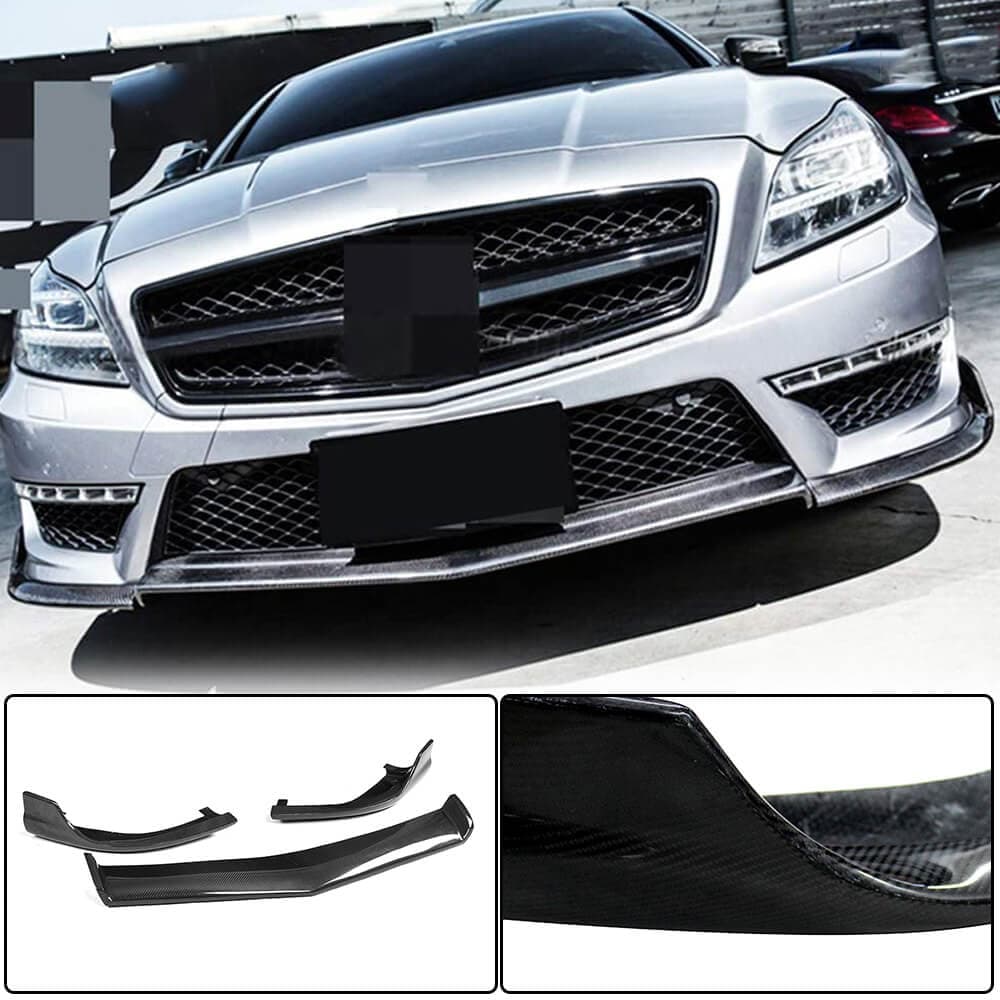 Накладка на передній бампер Lip V1 (для CLS63 AMG SD 2011-2014, Карбон)