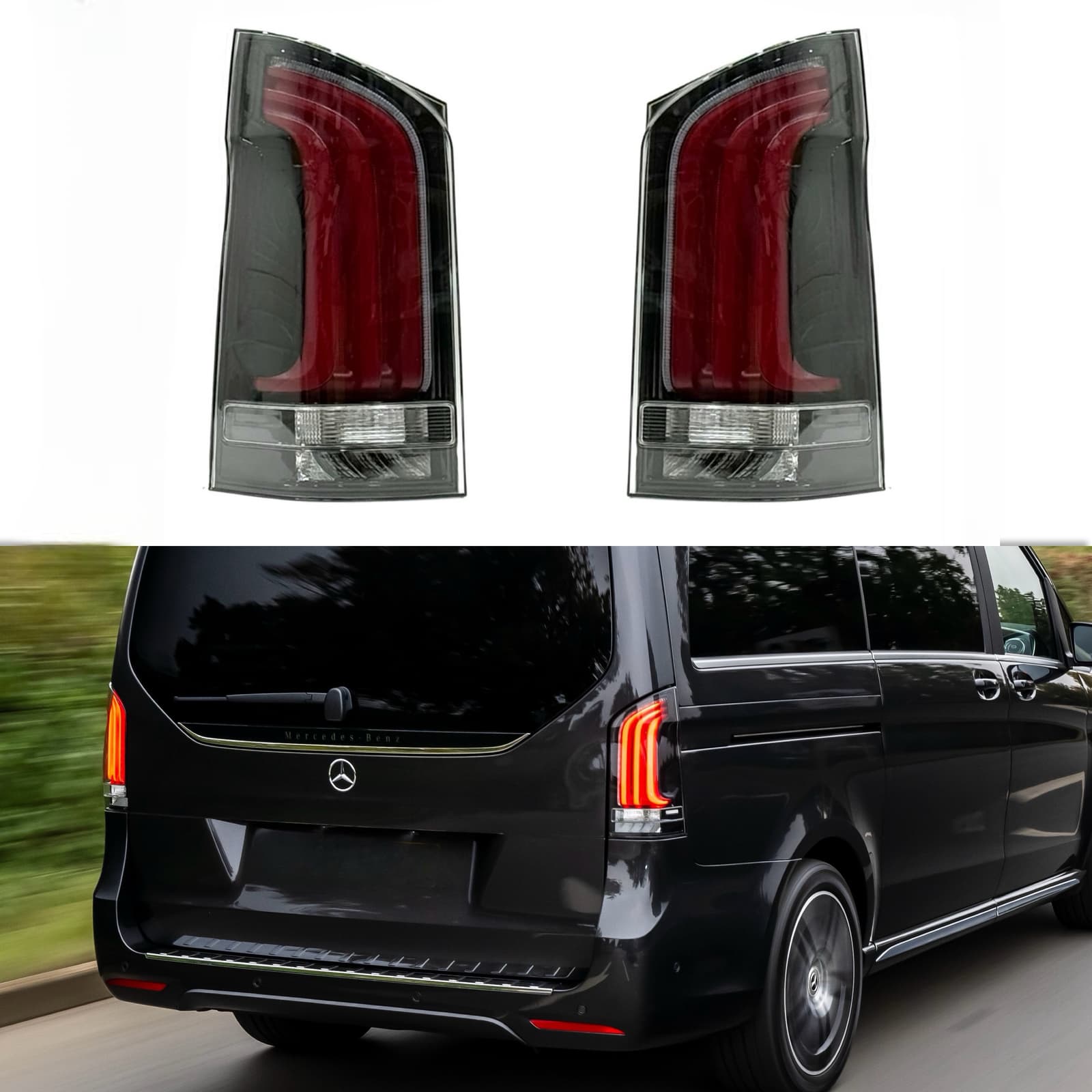Задні LED ліхтарі рестайлінг 2023+ для Mercedes W447 Vito / V-class / Metris 2014-, комплект 2шт.