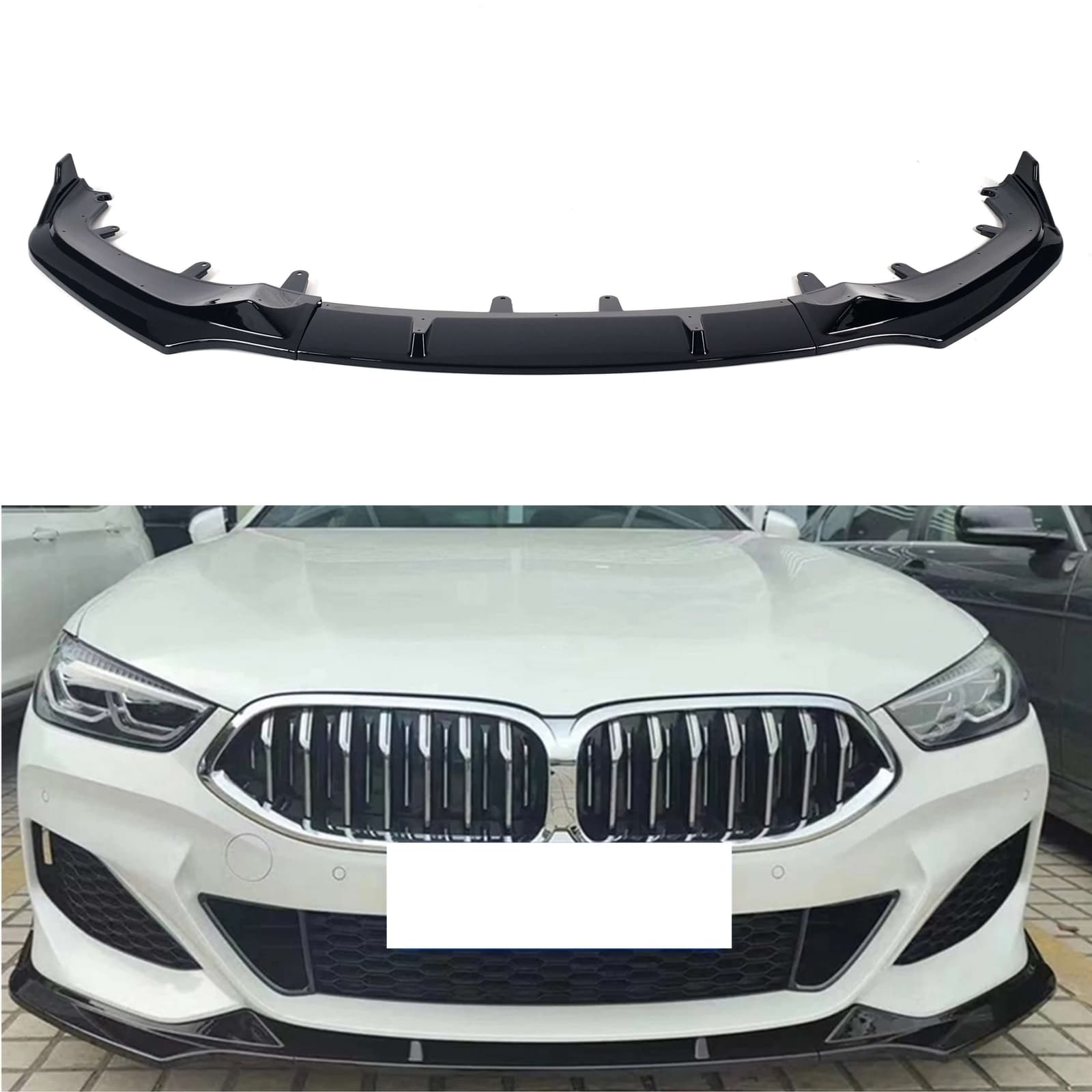 Губа (переднього бампера) Чорний глянець на BMW 8 Series G14 / G15 / G16 2018-2023 року