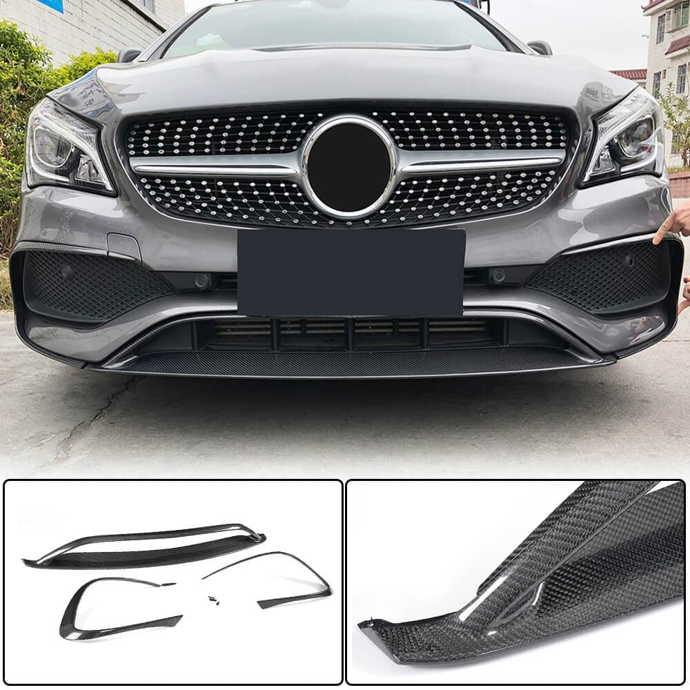 Накладка на передній бампер Lip (для AMG-Line SD 2017-2019, Карбон)