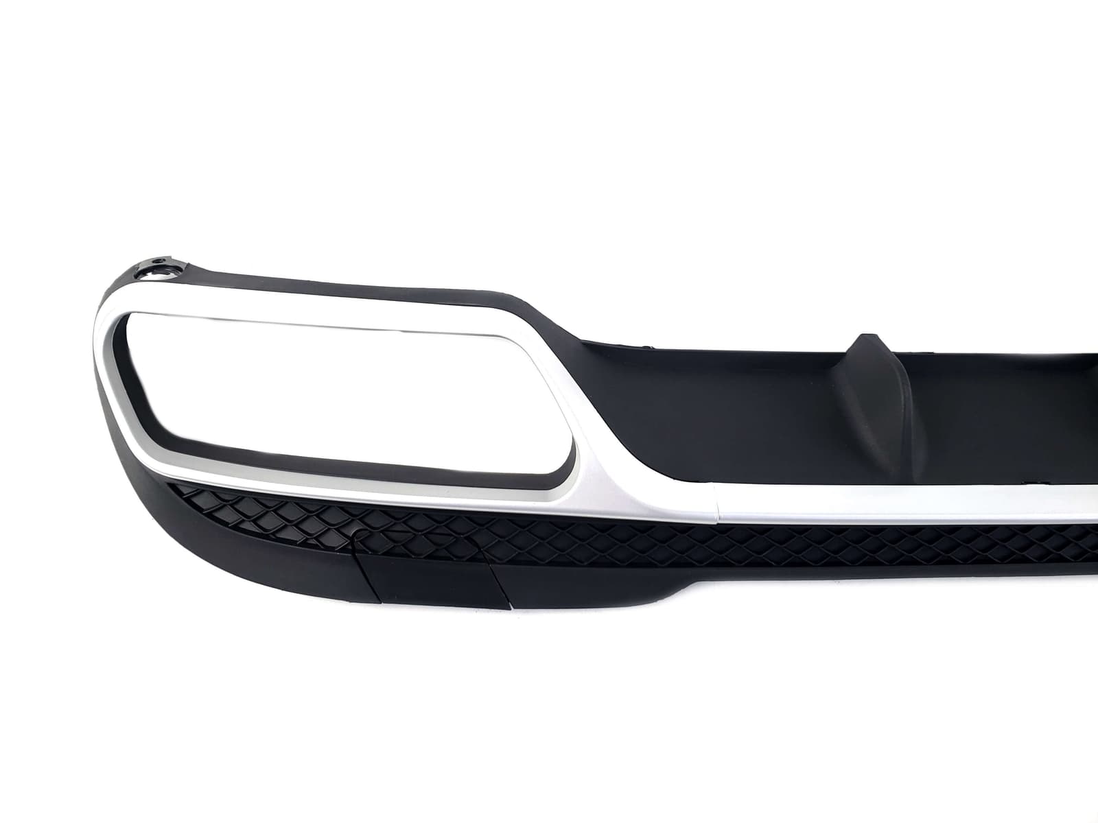 Дифузор (заднього бампера) Silver Black / Chrome Pipe (стиль AMG E63) на Mercedes-Benz E-Class W212 2013-2016 року 2