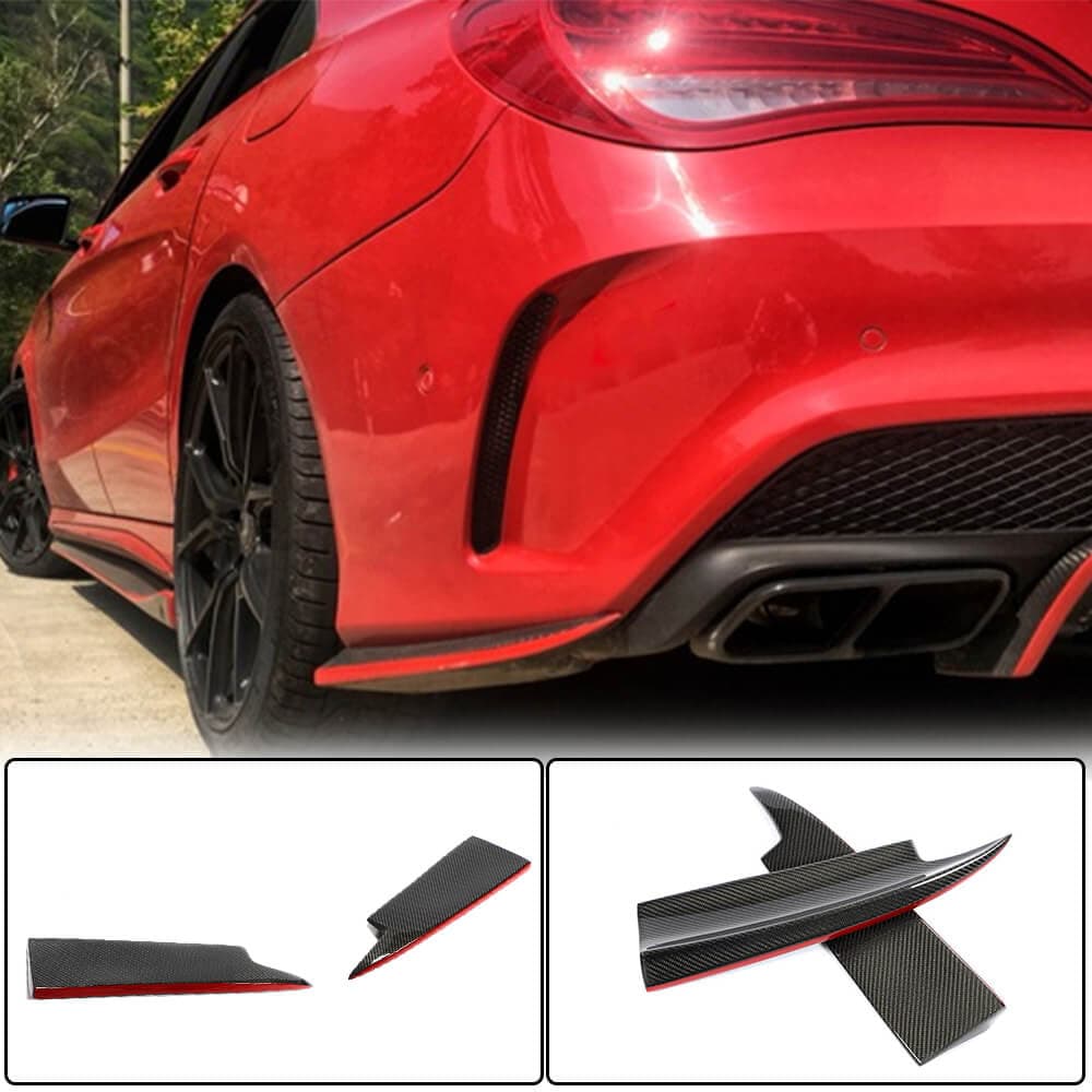Накладки на задній бампер V2 (для AMG-Line / CLA45 AMG SD, Карбон)