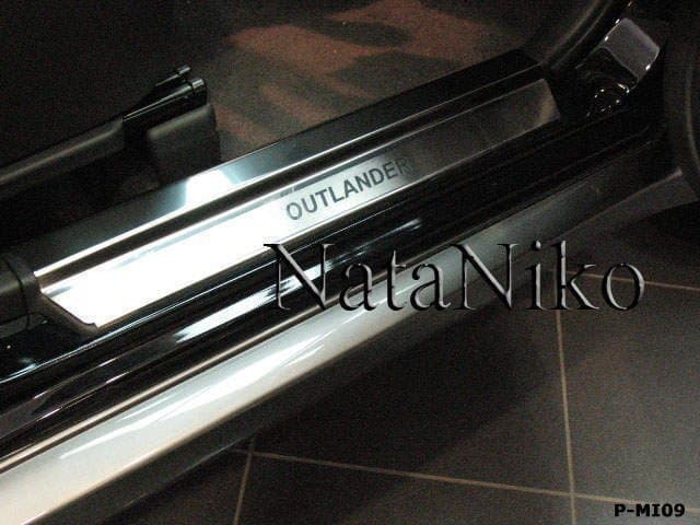 Накладки на пороги Mitsubishi Outlander 2003-2009 широкі на пластик "Premium"