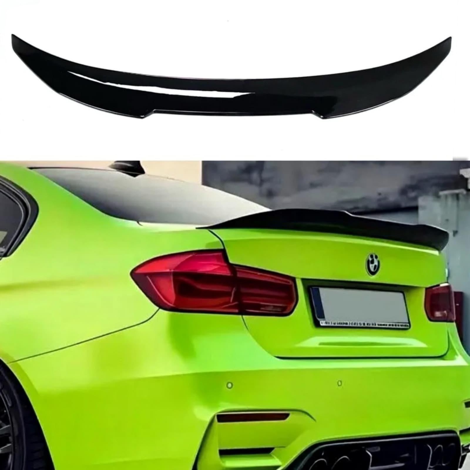 Спойлер ліп стиль PSM для BMW 3 series F30 2012-2018 ABS пластик, колір чорний глянець
