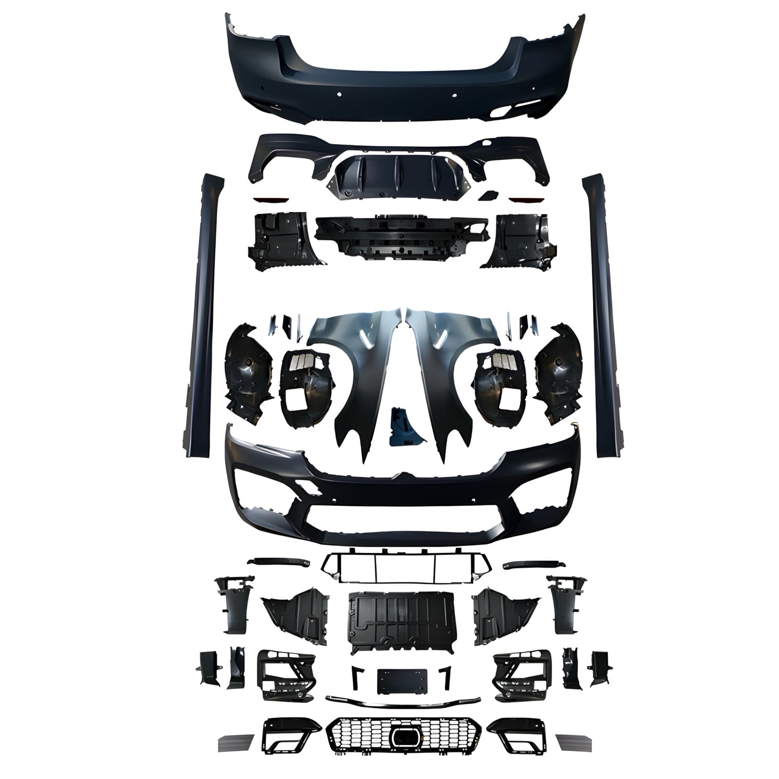 Комплект обвісу M5 ШИРОКА ВЕРСІЯ для BMW 5 series F90 / G30 2020-2024 (крила, підкрилки, бампера в зборі, пороги)