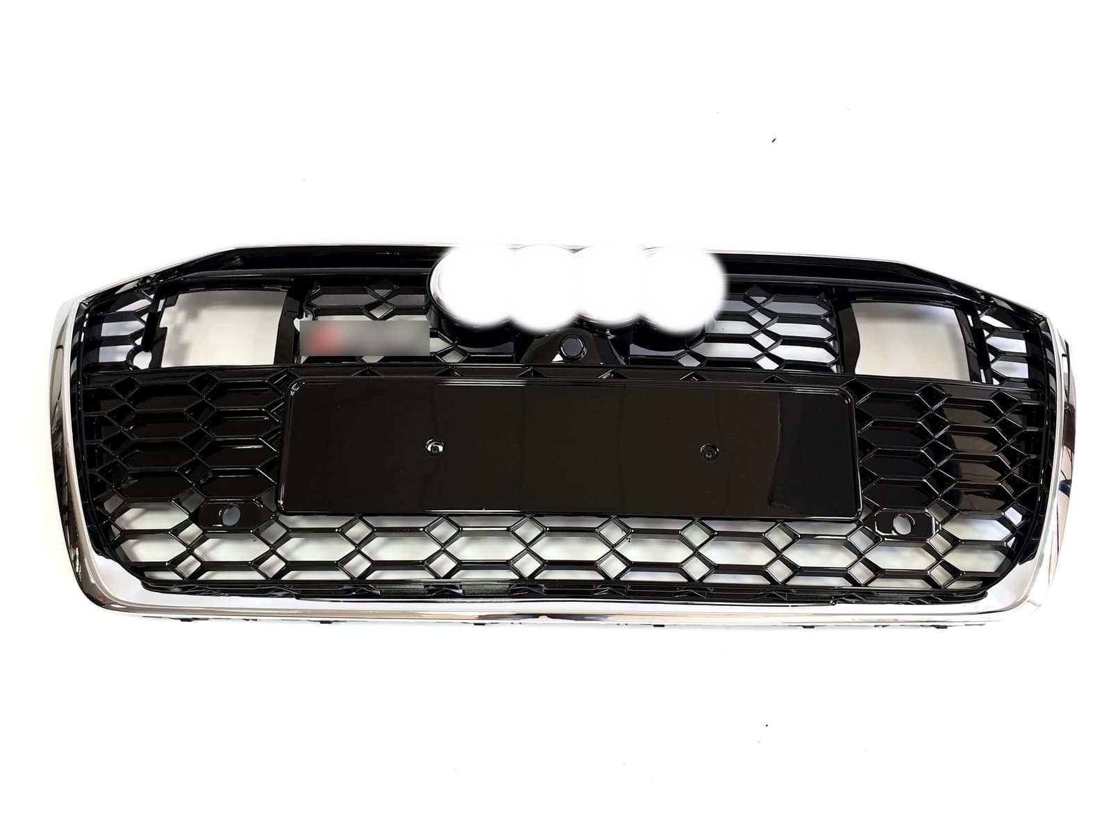 Решітка радіатора Chrome Black (в стилі RS6 під камеру та радари) на Audi A6 C8 2018-2023 року 2