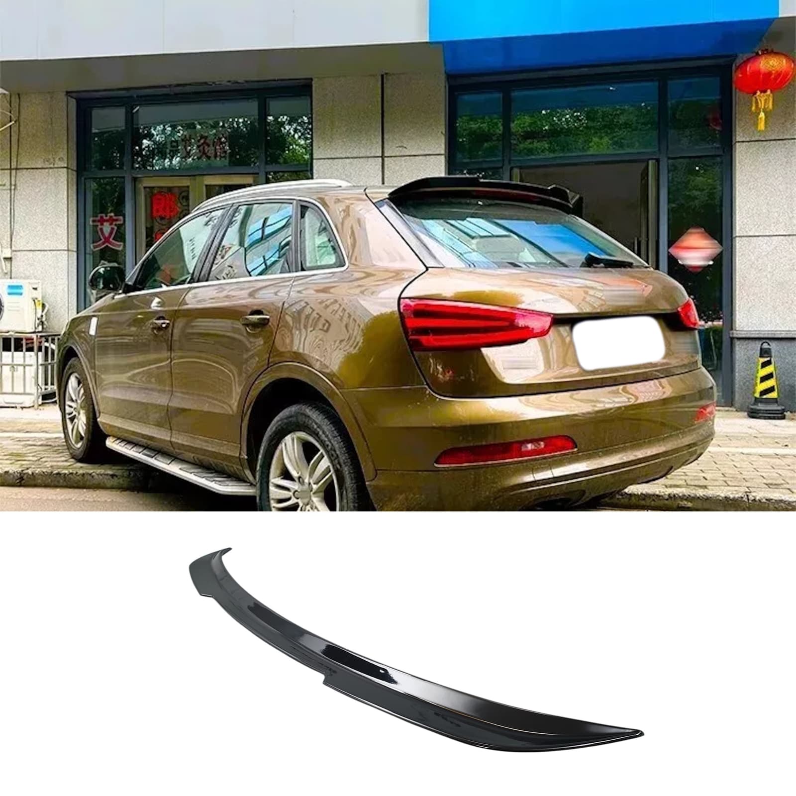 Спойлер Чорний глянець на Audi Q3 8U 2011-2014 року