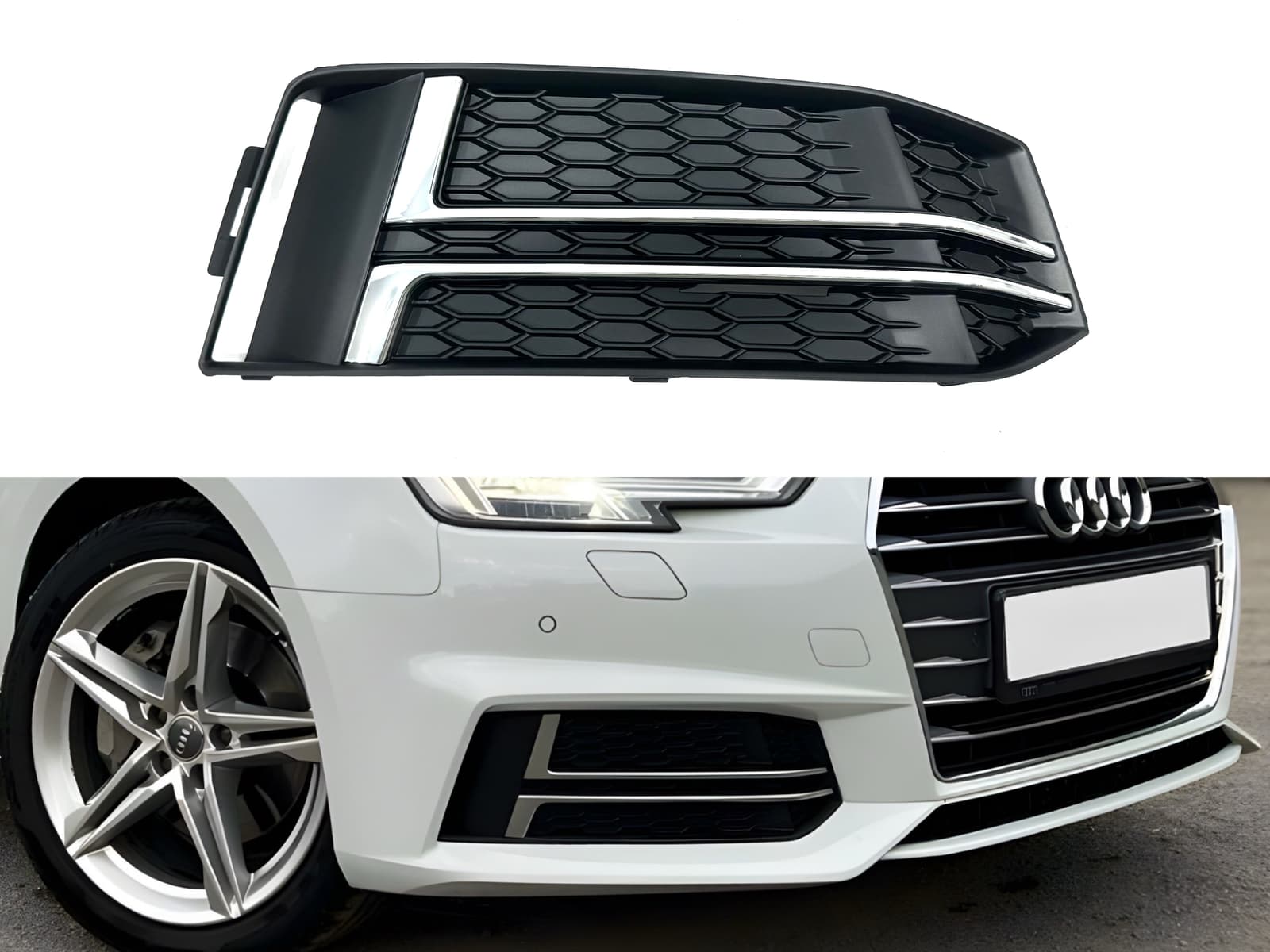 Накладка переднього бампера AUDI A4 B9 2015-2019 ПРАВА СТОРОНА