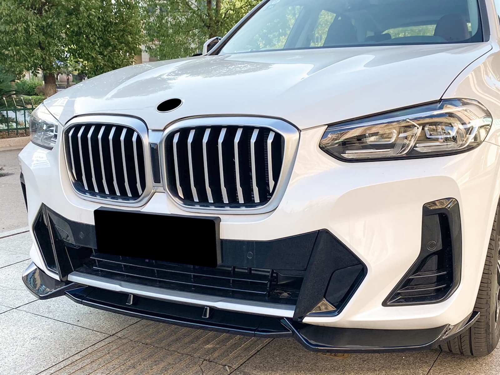 Спідниця накладка переднього бампера M Performance X3 G01 / X4 G02 LCI 2022-2024, ABS пластик колір чорний глянець 3