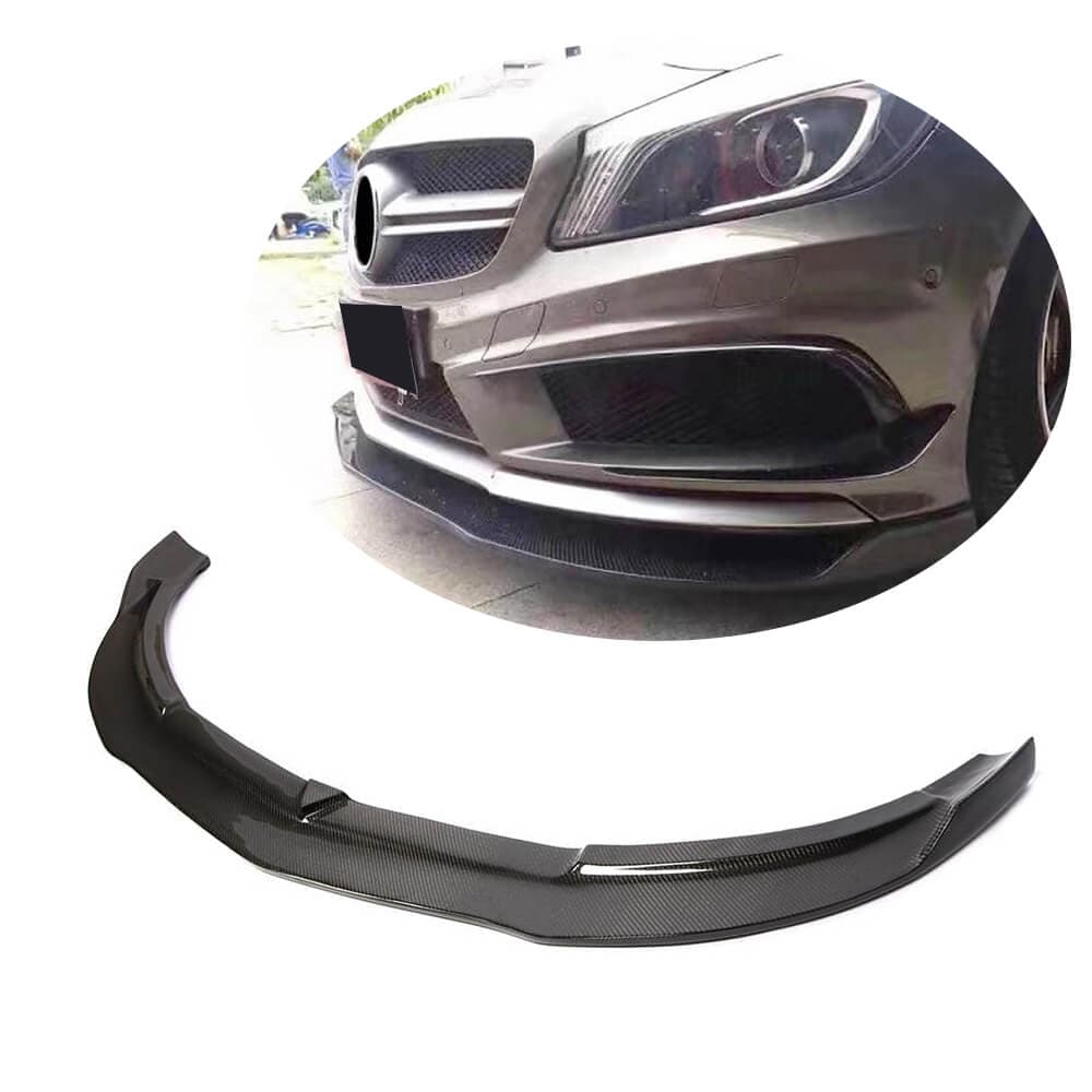 Накладка на передній бампер Lip V1 (для AMG-Line / A45 AMG HB 2013-2015, Карбон)