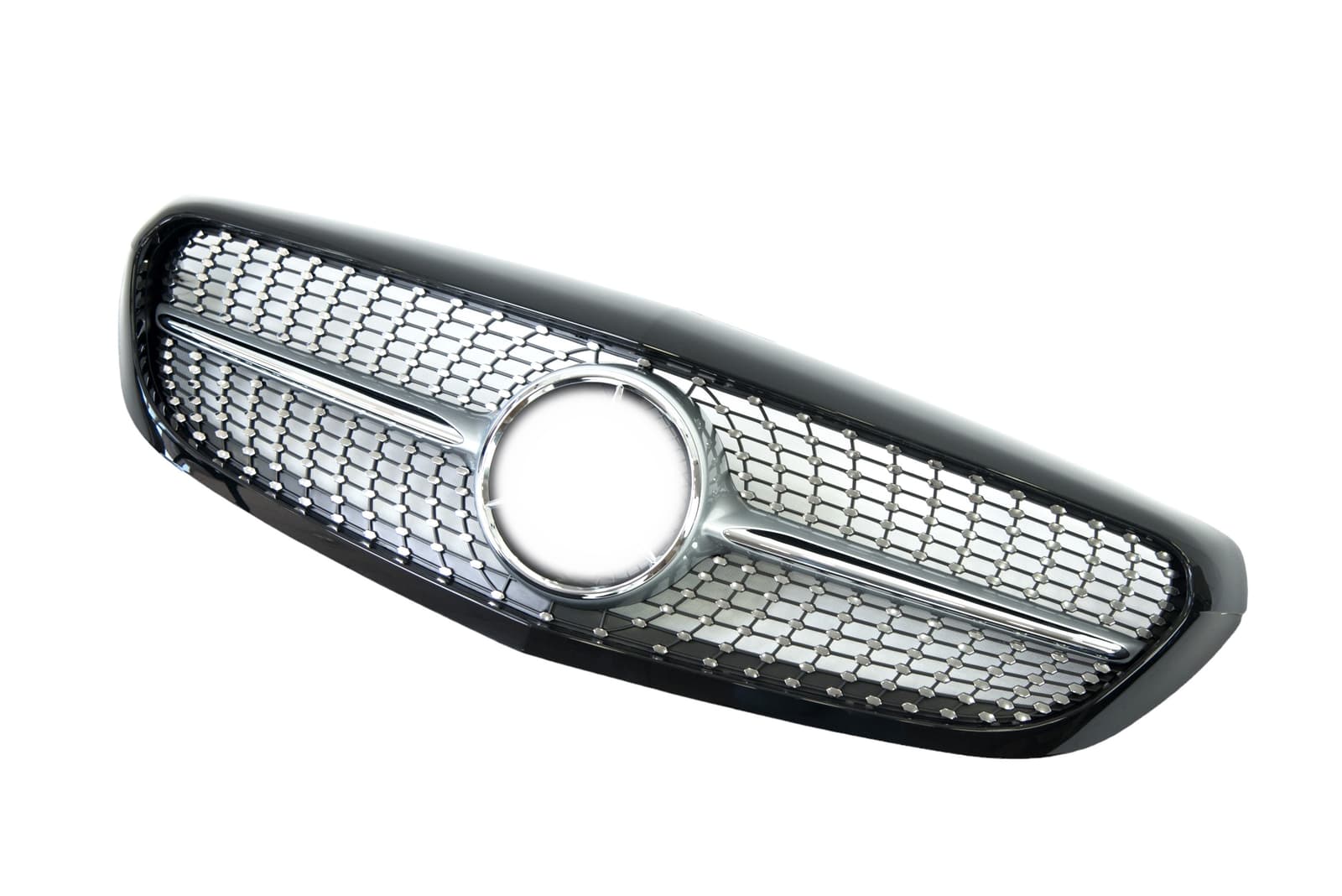 Решітка радіатора Diamond Silver / Black Rim Classic на Mercedes-Benz C-Class W205 2014-2018 року 2