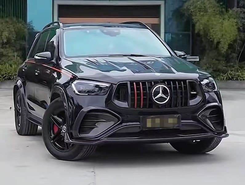 Накладки на передній бампер (для GLE53/AMG-Line 2023-2026, Карбон)