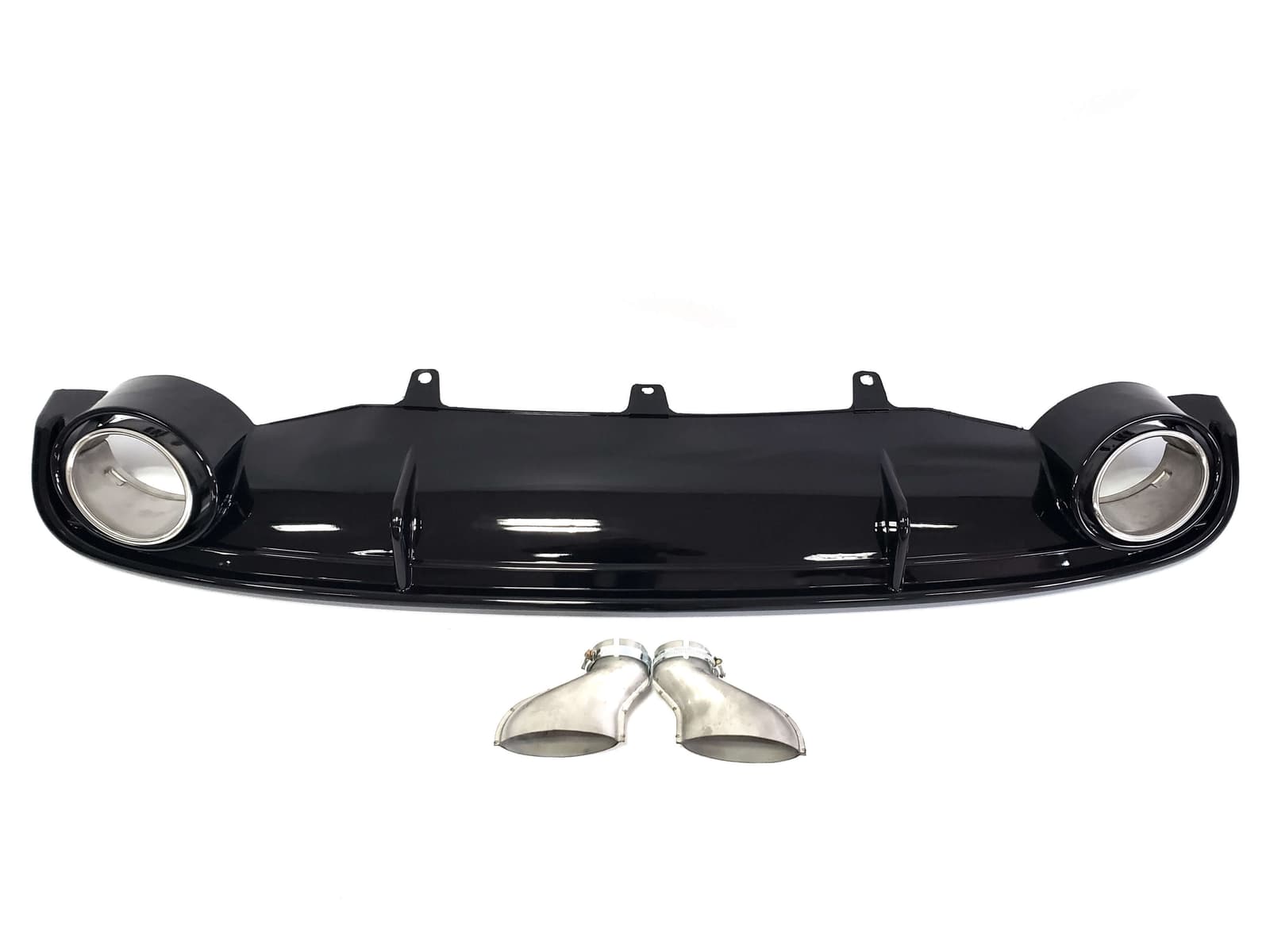 Дифузор (заднього бампера) Full Black / Chrome Pipe (в стилі RS7) на Audi A7 4G 2010-2014 року