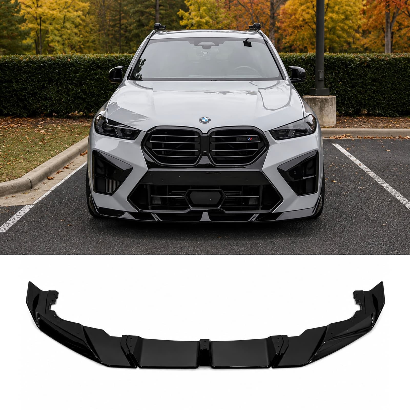 Юбка переднього бампера для BMW X5M F95 2023+, колір чорний глянець