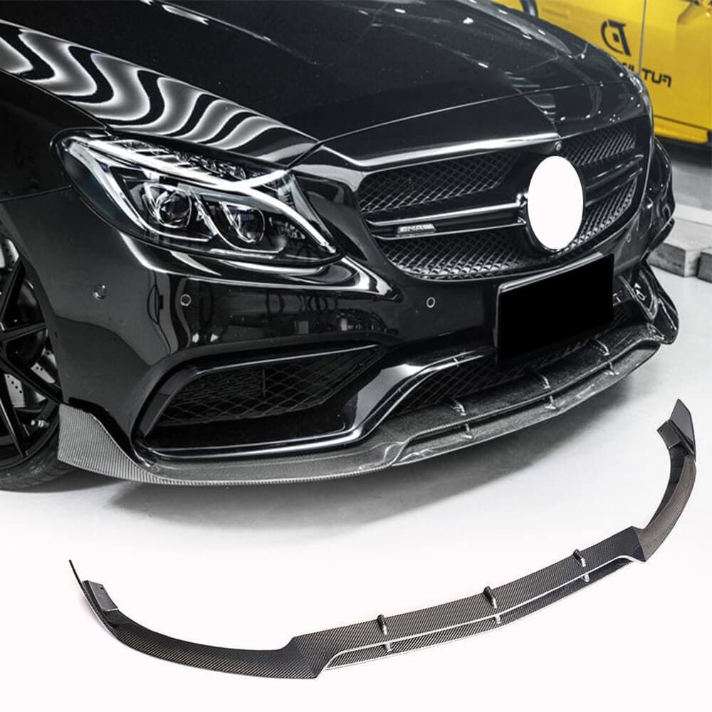 Накладка на передній бампер Lip V4 (для SD C63 AMG 2015-2019, Карбон)