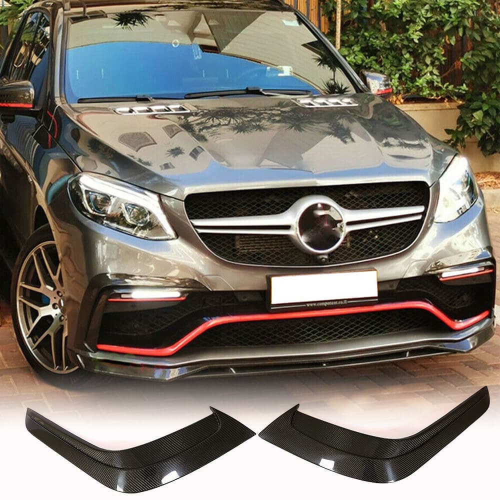 Накладки на передній бампер (для GLE63 AMG, Карбон)