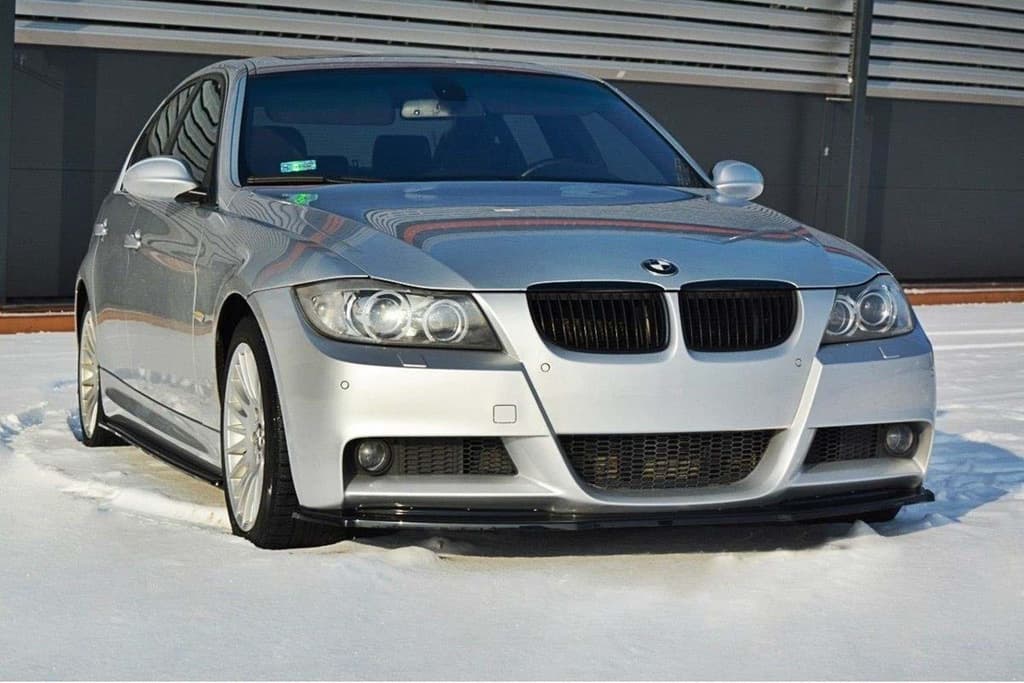 Передня Lip накладка (для E90 M-Sport 2005-2008, чорний глянець) 3