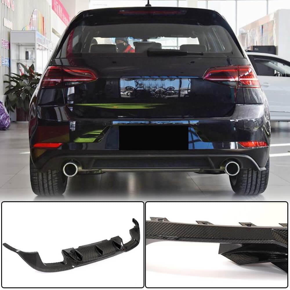 Дифузор заднього бампера (для Base/GTI HB 2017-2020, Карбон)