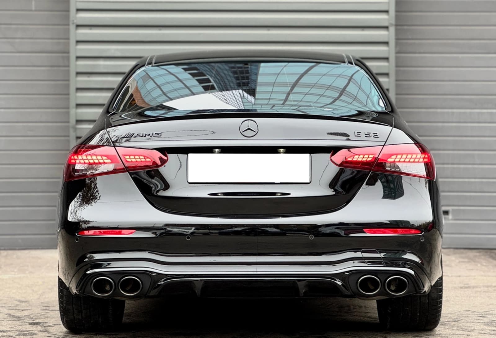 Дифузор (заднього бампера) Full Black (стиль E53) Sedan AMG на Mercedes-Benz E-Class W213 2020-2023 року 6