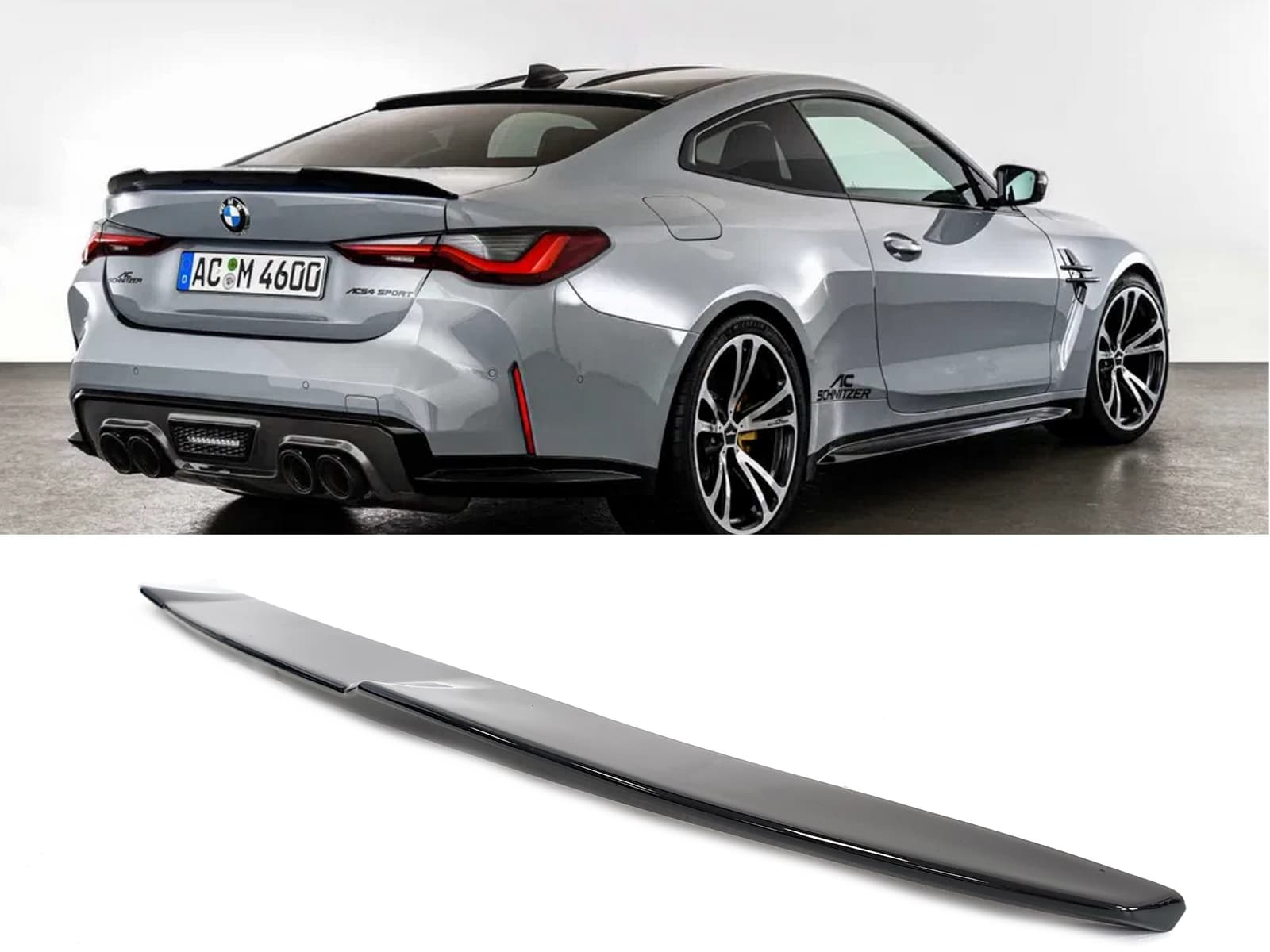 Спойлер Чорний глянець (M4 V1) на BMW 4 Series G22 / G23 2020-2024 року