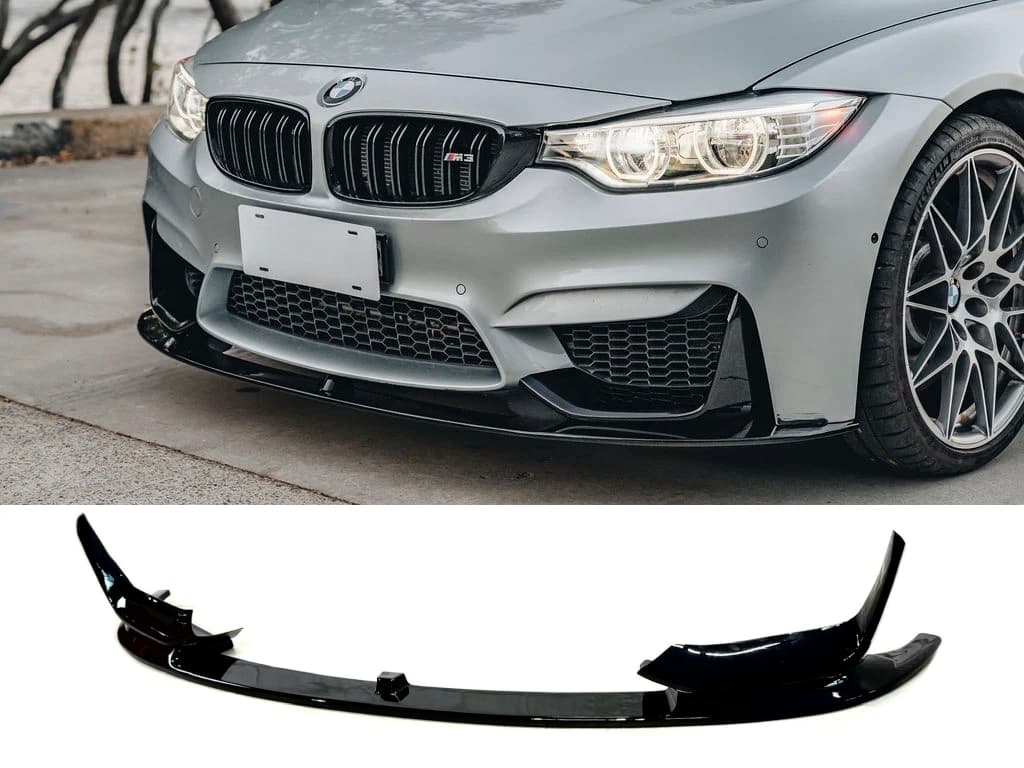 Накладка переднього бампера обвіс M3 BMW 3 series F30 F31 2012-2018 абс пластик, чорний глянець