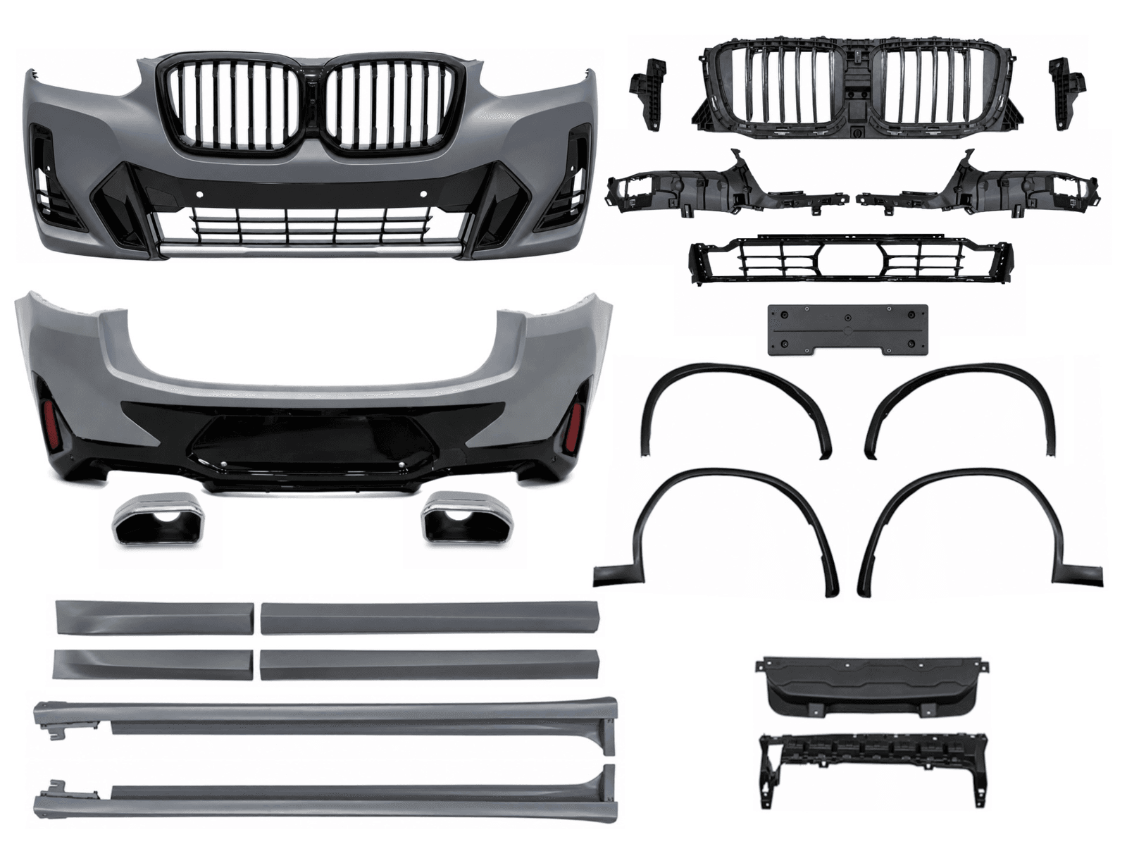 Обвіс M paket LCI для BMW X4 G02 2022-2024 (бампера в зборі, арки, пороги, молдинги, вих. труби)