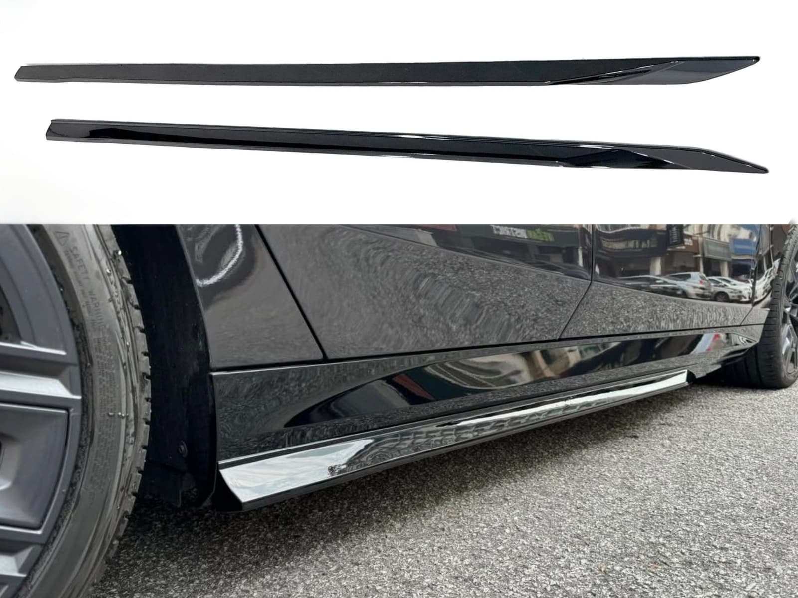 Леза на пороги Чорний глянець (MP) на BMW 5 Series G60 / G61 2023-2025 року