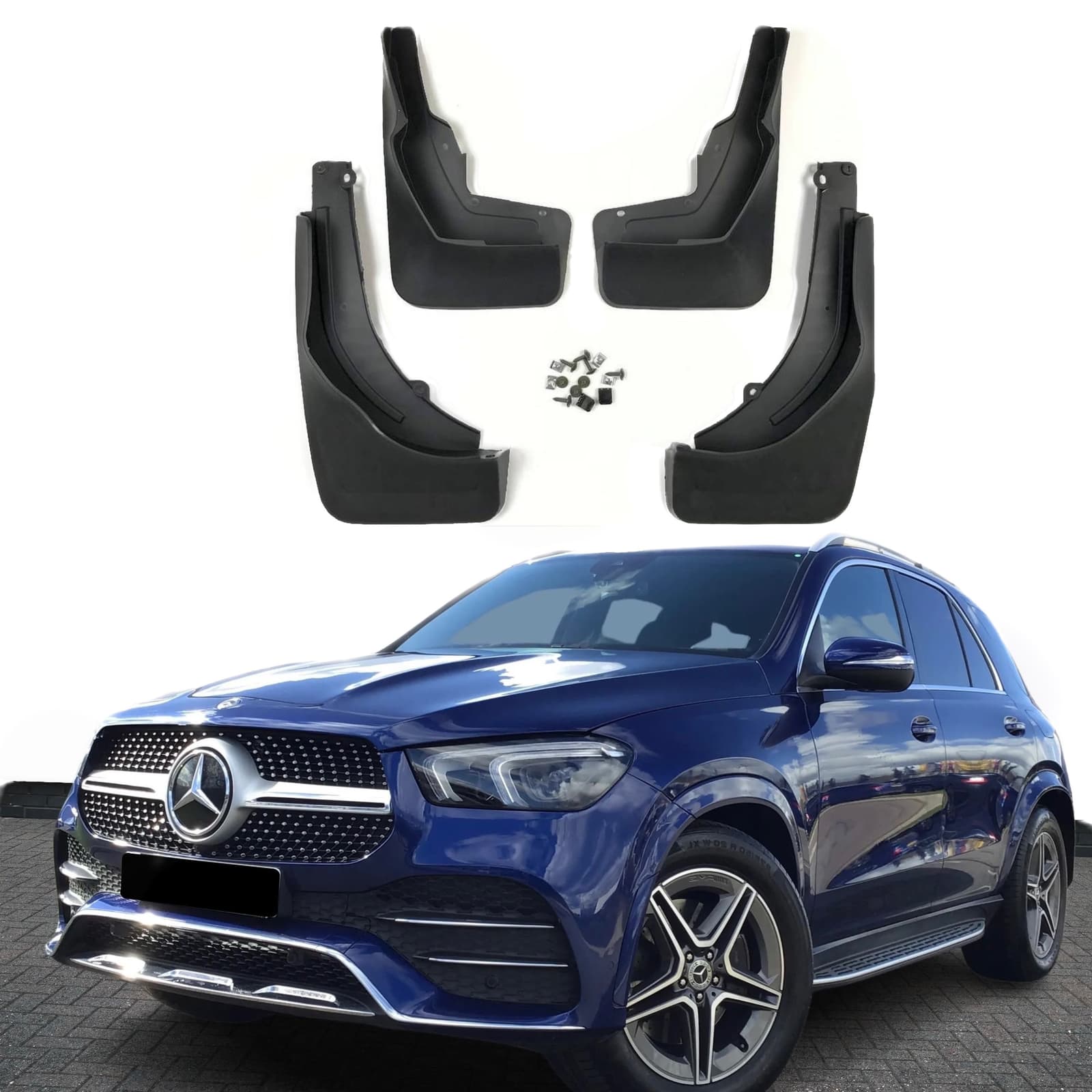 Бризковики Mercedes Benz GLE V167 2019+ В AMG З ПІДНІЖКОЮ комплект 4 шт.
