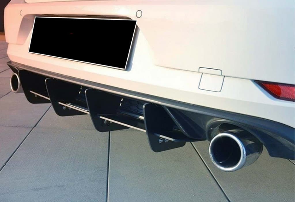 Задній дифузор V-2 (для GTI, 2017-2019, чорний матовий)