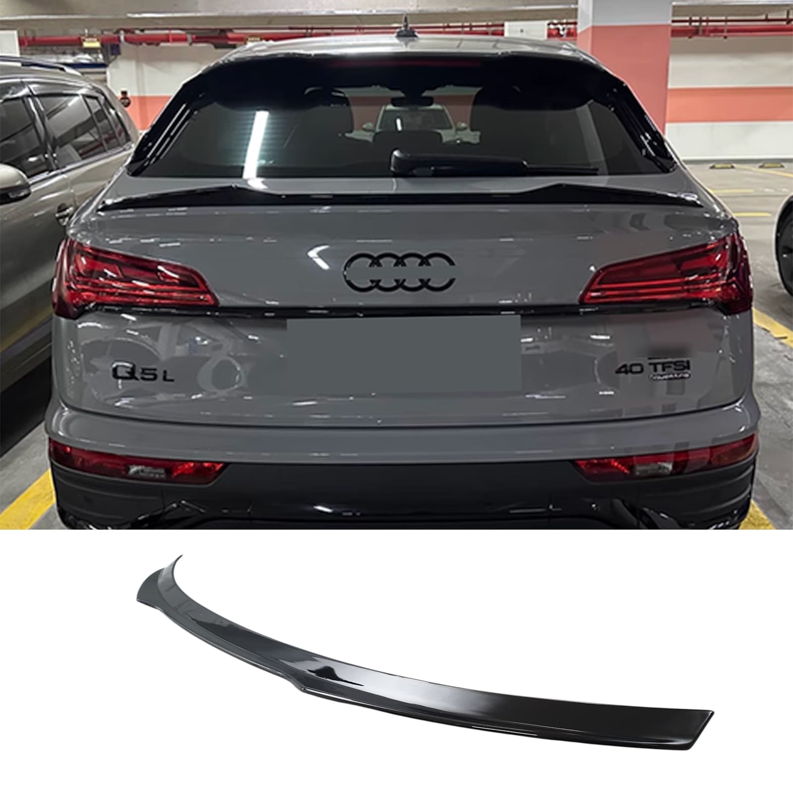 Спойлер Чорний глянець (Sportback під вікном) на Audi Q5 80A 2020-2024 року