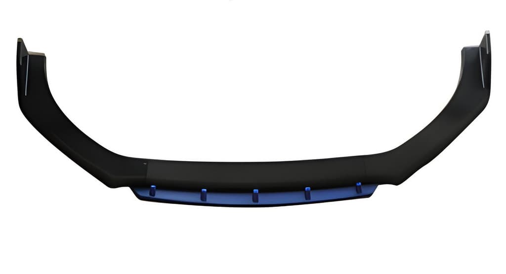 Універсальна передня Lip накладка Blue V-2 (ABS, чорний глянець)